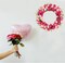 20 Inch Valentine Door Wreath Tulip Wreath with Red Pink Artificial Tulip Flowers Valentines Day Wreaths for Front Door